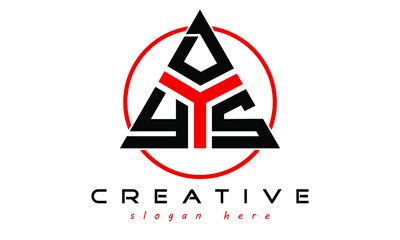 YDS three letter creative triangle shape in circle logo design vector template. typography logo | Letter mark logo | initial logo | wordmark logo | minimalist logo | gaming logo | emblem logo