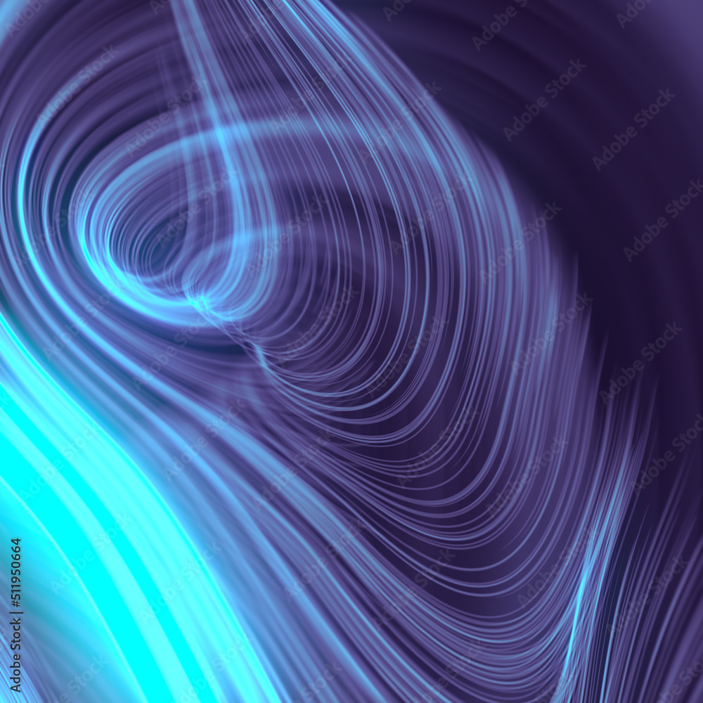 Aufkleber wavy twisted energy lines of neon color. virtual reality. abstract background. 3d rendering digital 