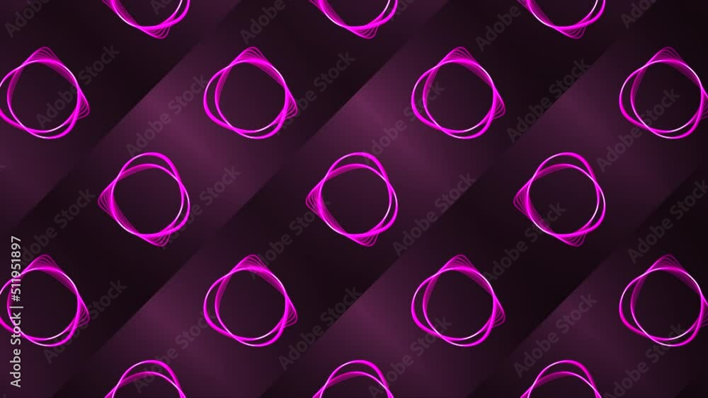 Poster parallel wide stripes with small circular silhouettes. motion. wobbling circles on wide parallel lin