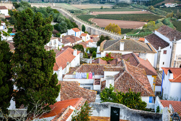 Architectural details of the Obidos town, Portugal