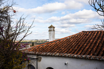 Architectural details of the Obidos town, Portugal
