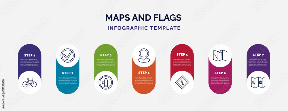 Poster infographic template with icons and 7 options or steps. infographic for maps and flags concept. incl