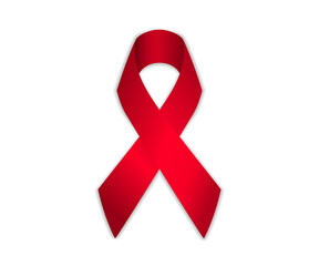 AIDS awareness symbol. Red Ribbon.