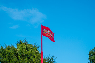 Vindiland flag against blue sky