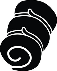 Black and White Cartoon Illustration Vector of a Rolled Up Sleeping Bag