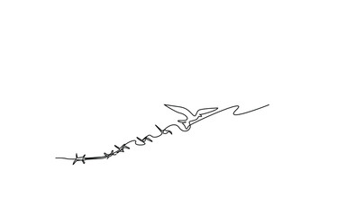 the chain changes to become a bird and fly