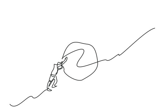 recommend clip art: a person is trying to push a large boulder standing on top