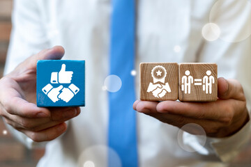 Concept of win-win business situation. Win win partnership strategy. Mutually beneficial...