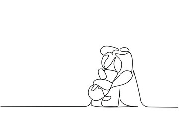 happy young couple hugging each other