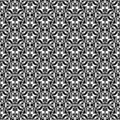 Black and white damask seamless ornament. Seamless vintage pattern for wallpaper, fabric or wrap. Vector illustration.