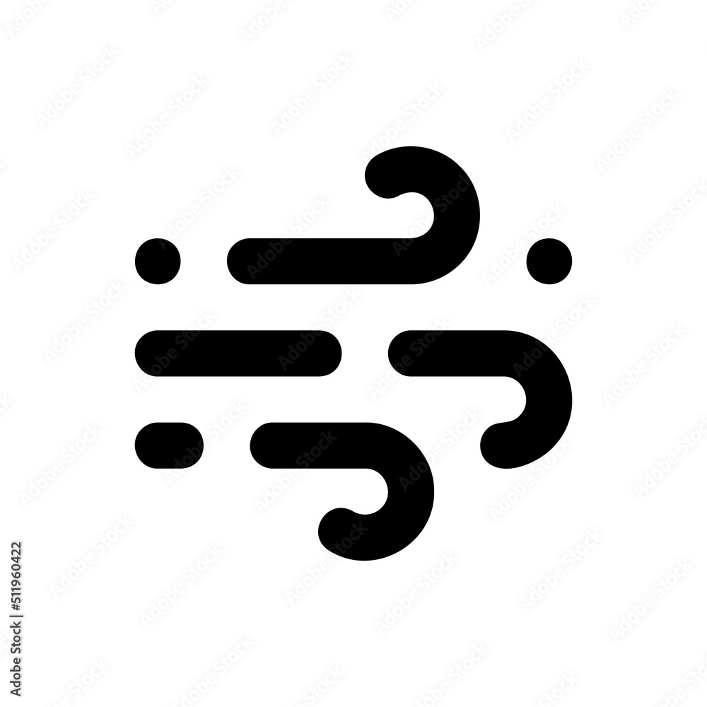 Poster blowing wind vector icon. windy flat vector icon for apps and websites. vector eps 10