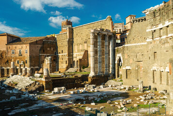 Ancient Forum of Augustus in Rome, Italy