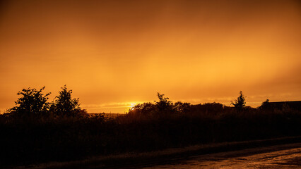 Fototapeta premium Sunset at Avebury in Wiltshire. Summer solstice.