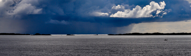 upcoming storm over archipelago in the north sea