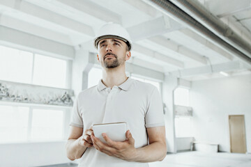 Man in helmet repair