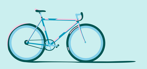 Racing bicycle in blue/pink colors	
