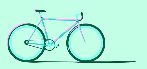 Racing bicycle in blue/pink colors	
