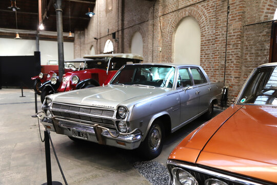 Museum of Industry, C&oacute;rdoba, Argentina. Classic cars. Rambler Ambassador Classic (Fish mouth). Automobiles. Old cars. IKA. I.K.A. Grey.  Renault NN1. NN. 
