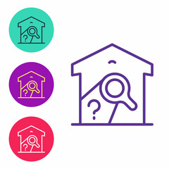 Set line Warehouse check icon isolated on white background. Set icons colorful. Vector