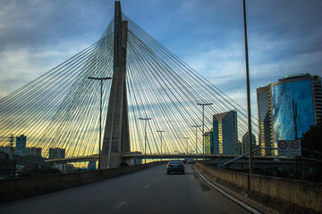 Fototapeta na wymiar Ponte Estaiada Sao Paulo, Brazil