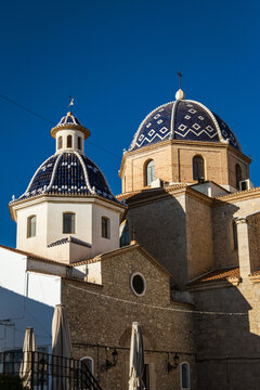 Blue domes of the Church of Our Lady of Consolation of Altea.