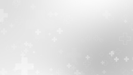 Abstract medical white gray cross pattern background.