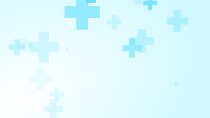 Fototapeta premium Medical white blue cross pattern background.