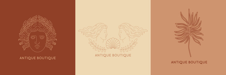 Vector set of hand drawn minimalistic placard with illustration. Creative abstract artwork . Template for card, poster, banner, print for t-shirt, pin, badge, patch.