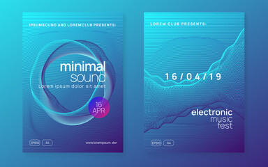 Gradient party flyer. Electro dance music. Electronic trance sound. Club dj poster. Techno event.