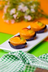 Assorted delicious homemade colorful cakes