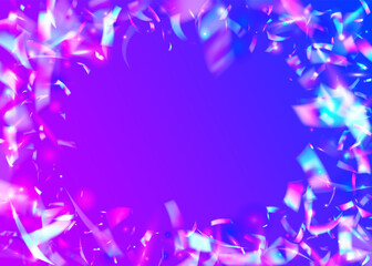 Carnival Glitter. Fantasy Foil. Pink Blur Effect. Disco Colorful Gradient. Shiny Element. Birthday Background. Glamour Art. Cristal Glare. Violet Carnival Glitter