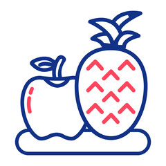 Apple, fruits, pineapple icon