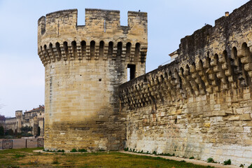The City wall of Avignon is cultural landmark of France outdoor.