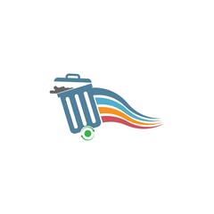 Trash bin icon logo design illustration template