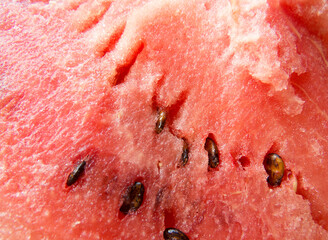 Fresh sliced watermelon close-up  Beautiful  organic eco wegan  photo food background  Slices of juicy and tasty watermelon on a white plate.