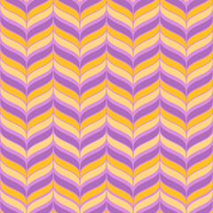 Groovy geometric seamless pattern. 70s retro background. Vintage nostalgic colorful striped fashion vector print for fabric, paper, packaging