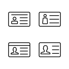 License icon vector. ID card icon. driver license, staff identification card