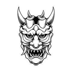Japanese samurai mask vector 