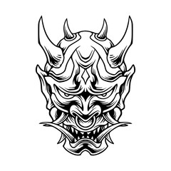 Japanese samurai mask vector 