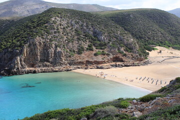 Cala Domestica beach in Sardinia, Italy