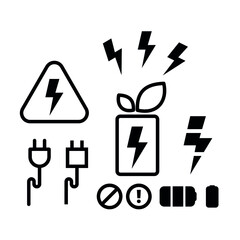 electric icon set