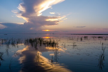 sunset over mobile bay 