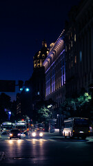Fototapeta na wymiar buildings light up at night Buenos Aires, Argentina