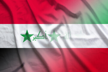 Naklejka premium Iraq and Kuwait state flag international contract KWT IRQ