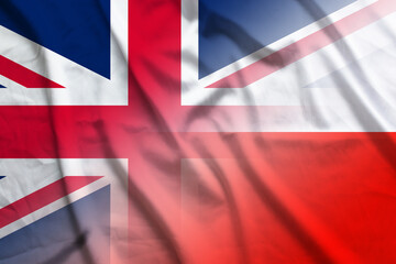 England and Poland state flag international negotiation POL GBR