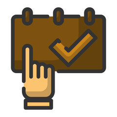 A hand touch booking hotel filled line