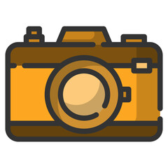 A camera filled line icon