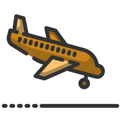 A plain landing filled line icon