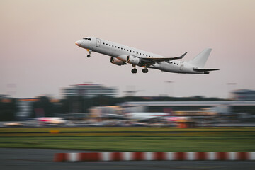 Airplane taking off from the airport.
