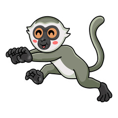Cute little vervet monkey cartoon running